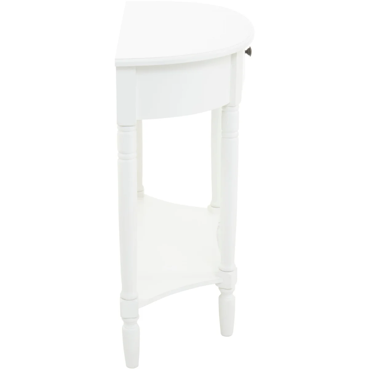 Heritage Semi Circle One Drawer White Console Table - White – image 4