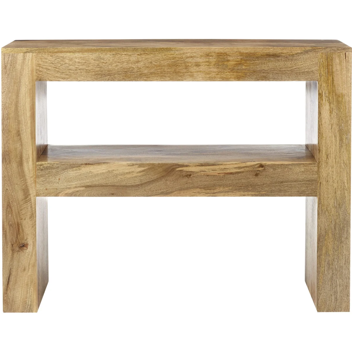 Solid Light Wood Console Hall Telephone Table Small Slim H76 x W100 x D26cm - Brown – image 2