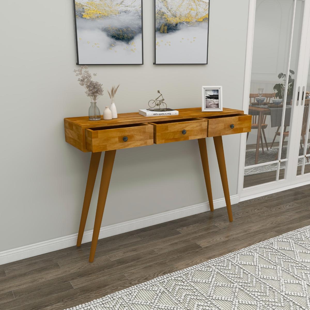 Aurelia Solid Wood Dresser Console Table - Oak – image 4