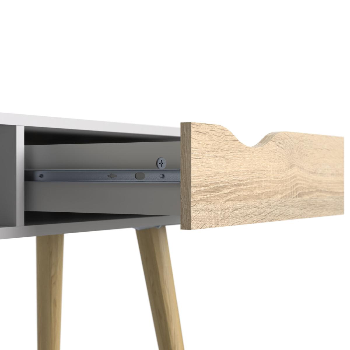 Oslo 1-Drawer 1-Shelf Console Table - White and Oak – image 3