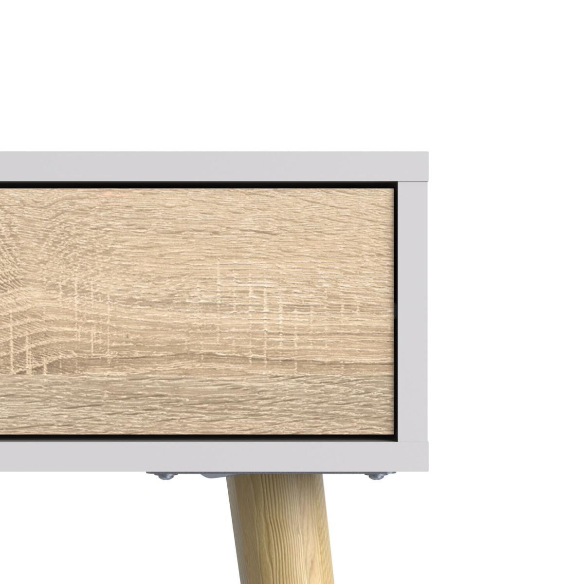 Oslo 1-Drawer 1-Shelf Console Table - White and Oak – image 4