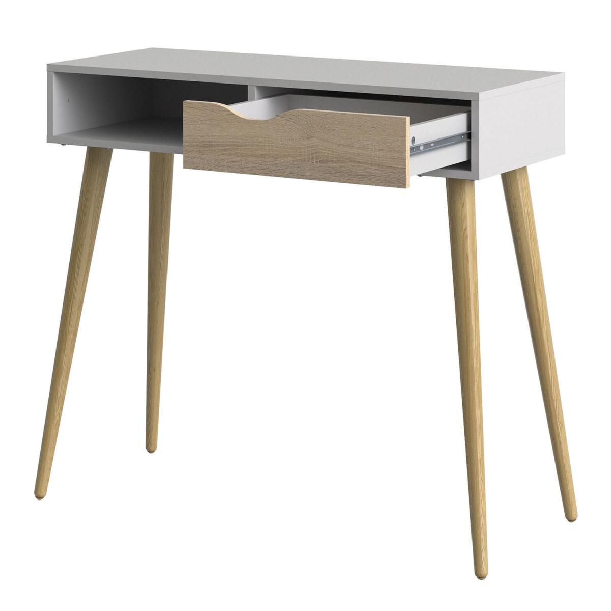 Oslo 1-Drawer 1-Shelf Console Table - White and Oak – image 6