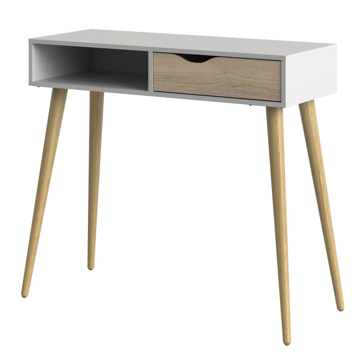 Oslo 1-Drawer 1-Shelf Console Table - White and Oak – image 7