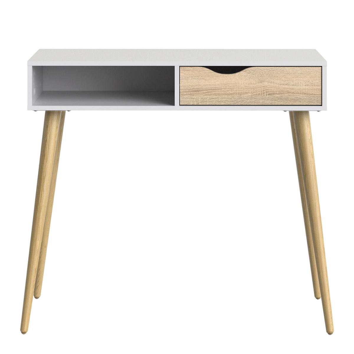 Oslo 1-Drawer 1-Shelf Console Table - White and Oak – image 8