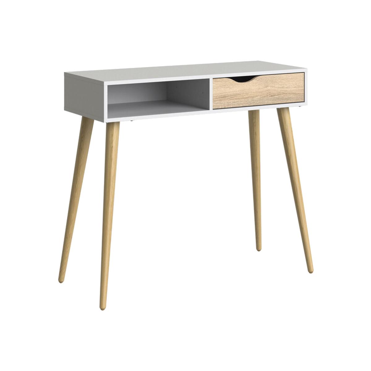 Oslo 1-Drawer 1-Shelf Console Table - White and Oak – image 1