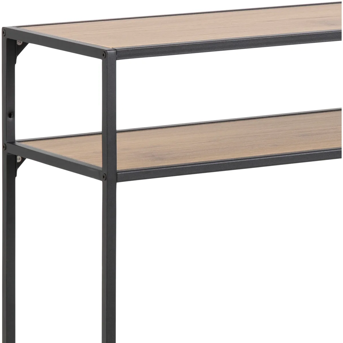 Seaford Black Metal Console Table with Oak Top - Oak & Black – image 3