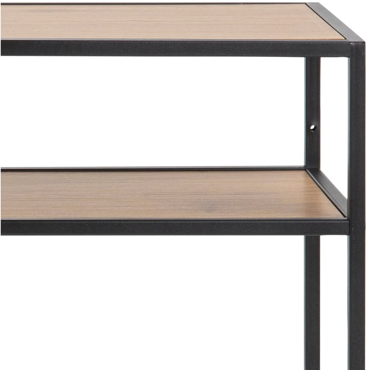 Seaford Black Metal Console Table with Oak Top - Oak & Black – image 4