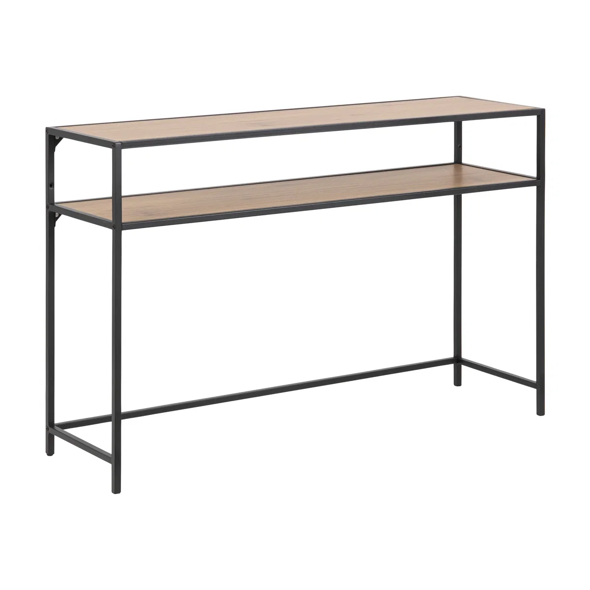 Seaford Black Metal Console Table with Oak Top - Oak & Black – image 1