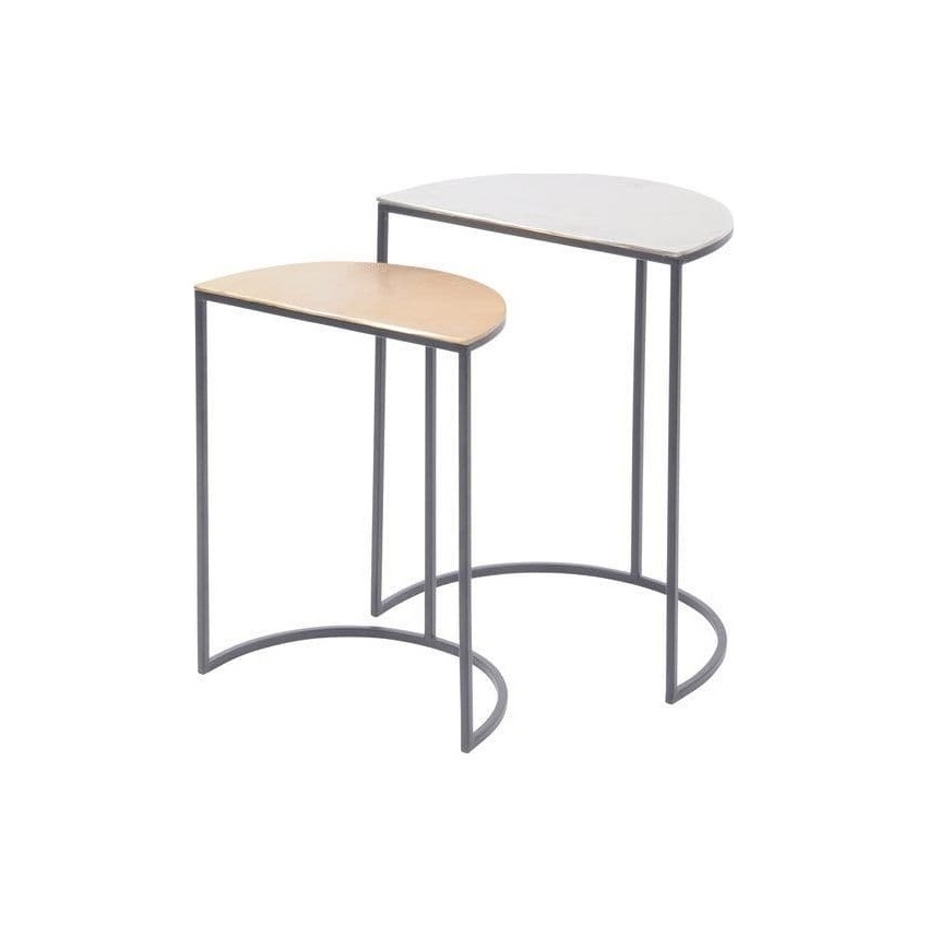 Sola Gold and Silver Starburst Nesting Side Tables – image 2