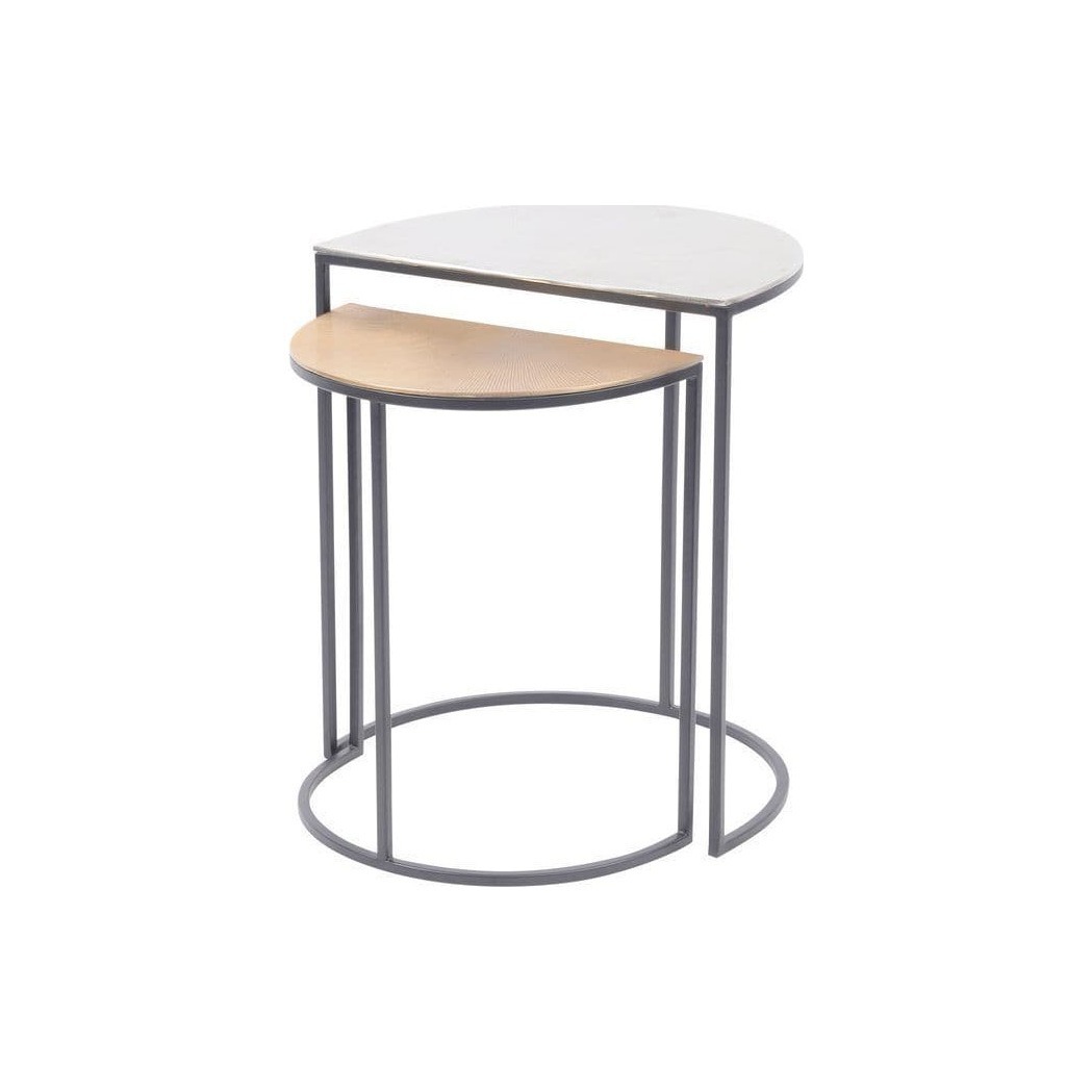 Sola Gold and Silver Starburst Nesting Side Tables – image 1