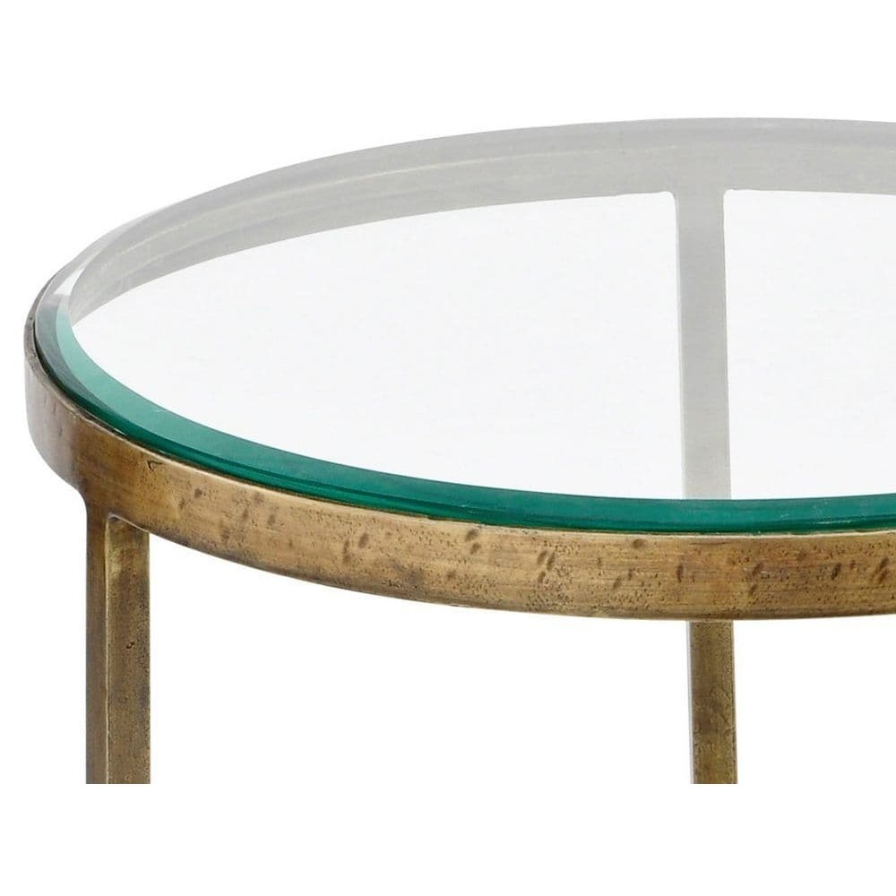 Anzio Glass and Marble Round Side Table – image 2
