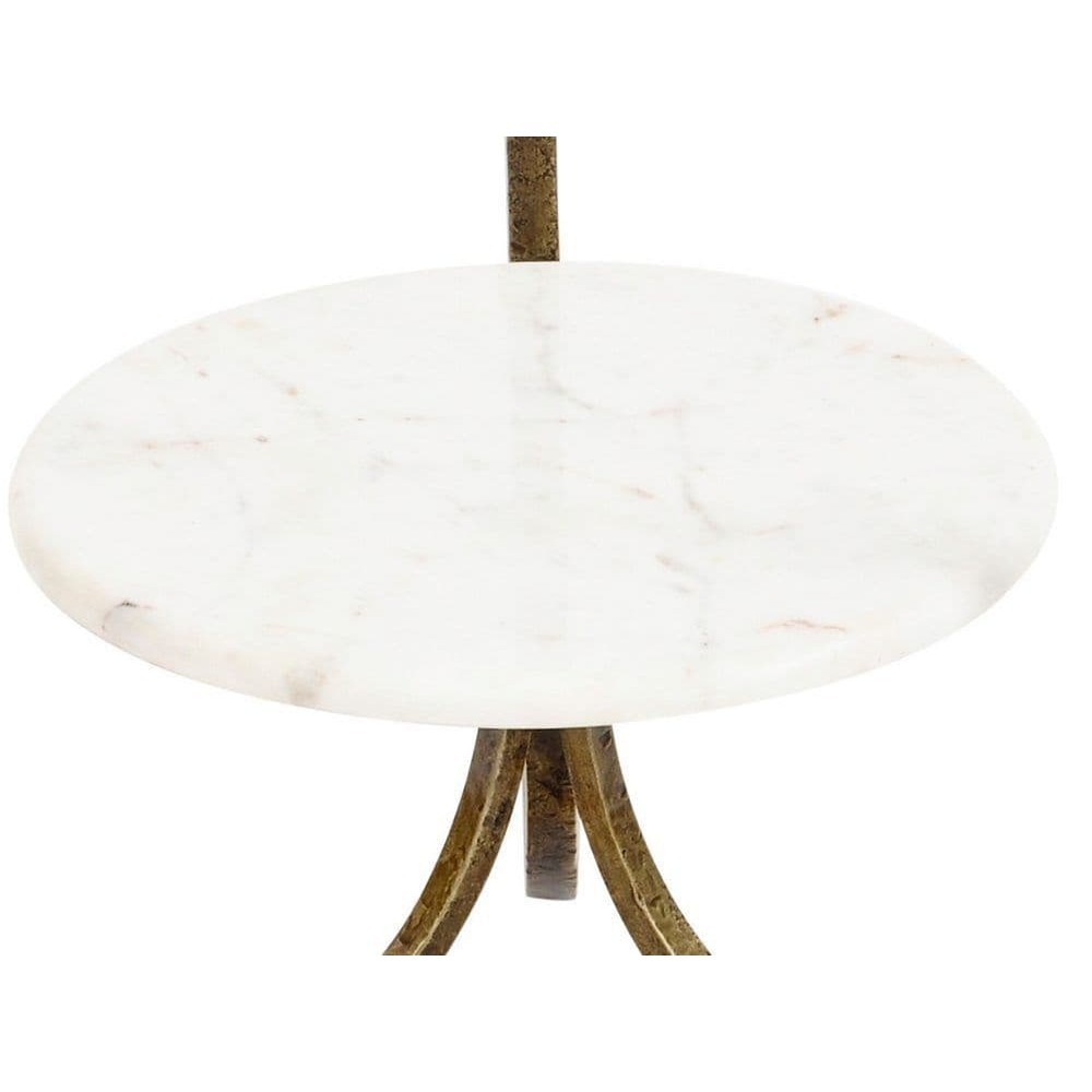Anzio Glass and Marble Round Side Table – image 3