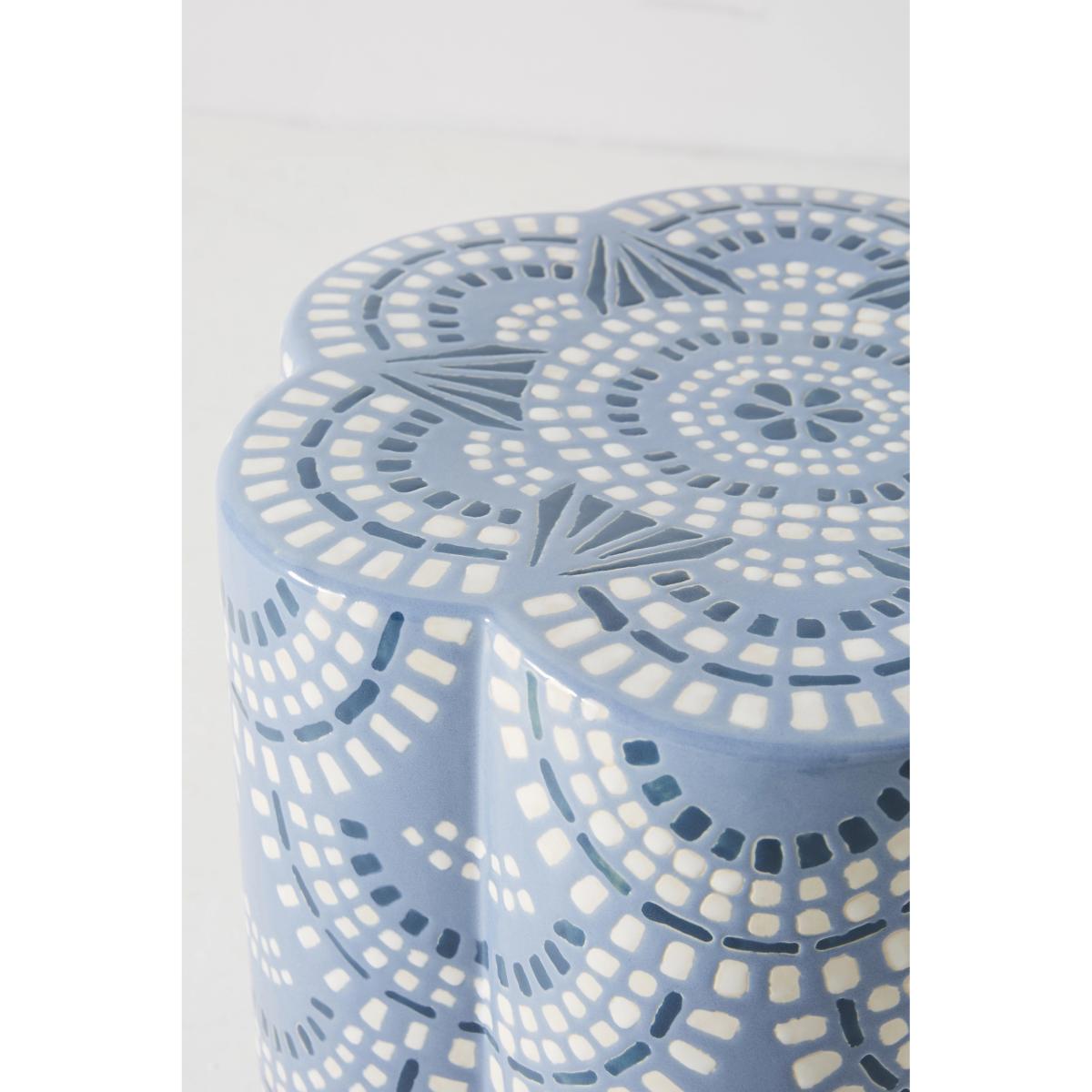 Scalloped Ceramic Side Table – image 3