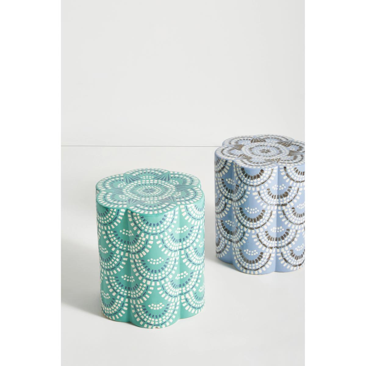 Scalloped Ceramic Side Table – image 4