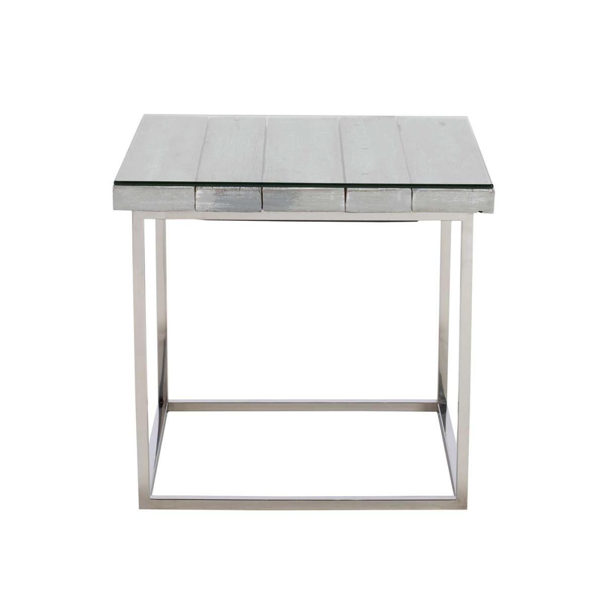 Caspian Chill Reclaimed Wood Side Table, Grey | Barker & Stonehouse – image 2
