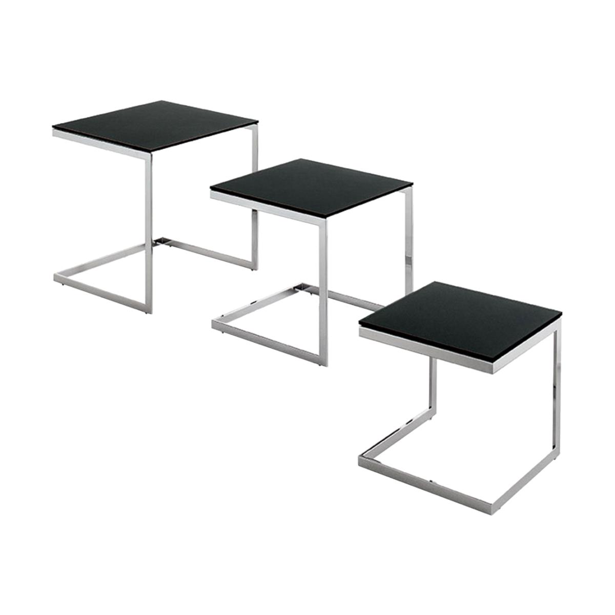 Bontempi Hip Hop Nest of 3 Tables, Black | Barker & Stonehouse