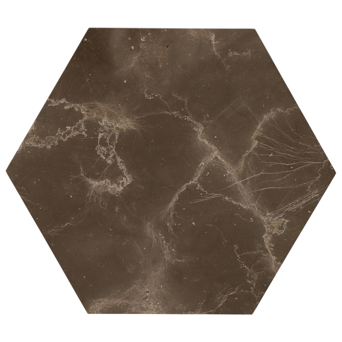 Hexagonal Marble Accent Table, Amani Dark – image 4