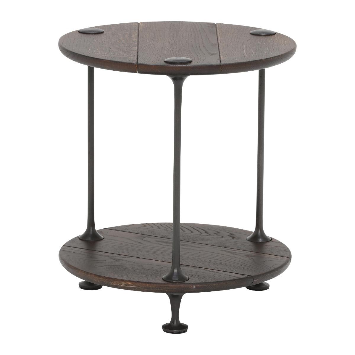 Chandra Round End Table, Brown Oak Wood | Barker & Stonehouse – image 3
