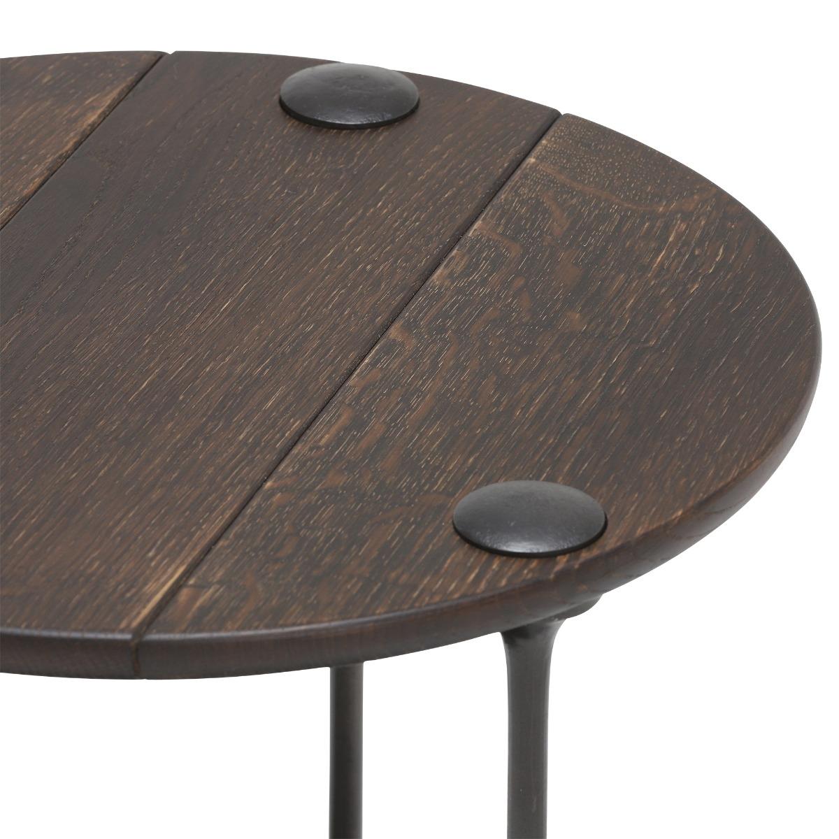 Chandra Round End Table, Brown Oak Wood | Barker & Stonehouse – image 4