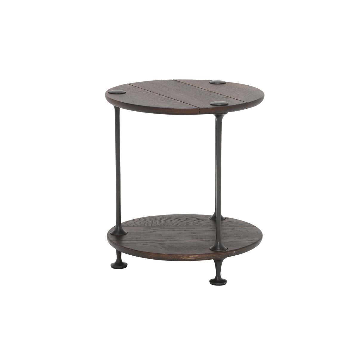 Chandra Round End Table, Brown Oak Wood | Barker & Stonehouse – image 5