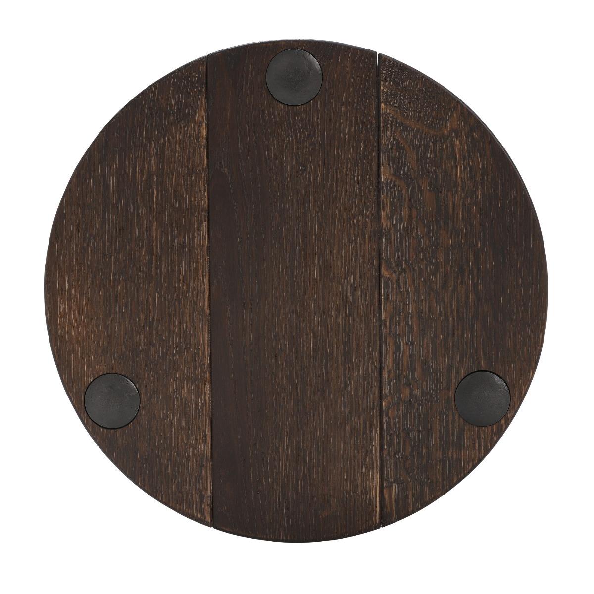 Chandra Round End Table, Brown Oak Wood | Barker & Stonehouse – image 6