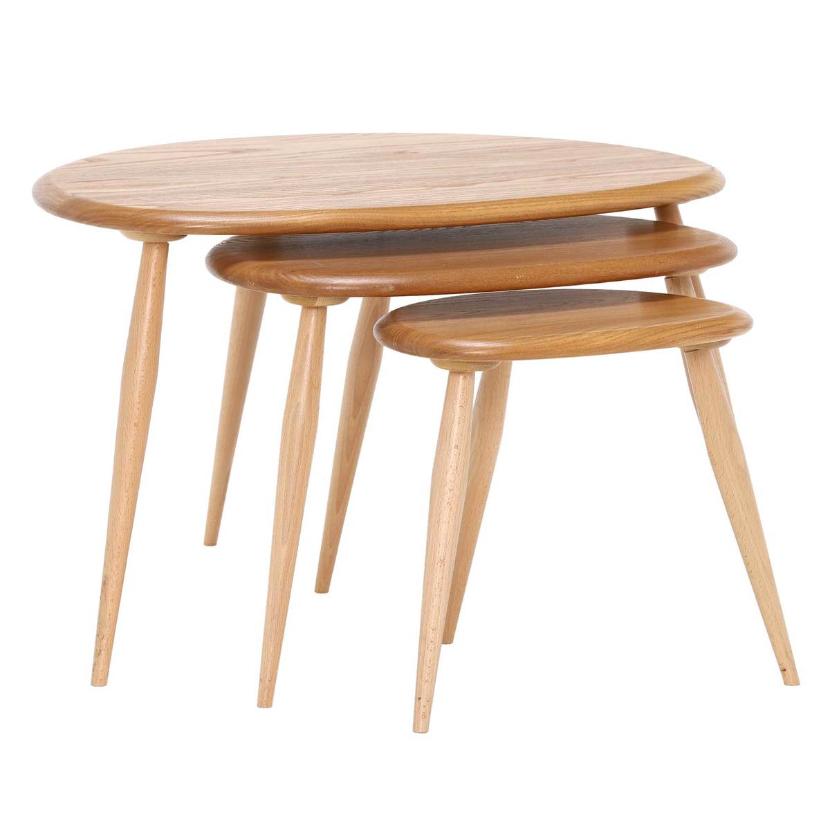 Ercol Originals Retro Nest of 3 Tables, Wood – image 4