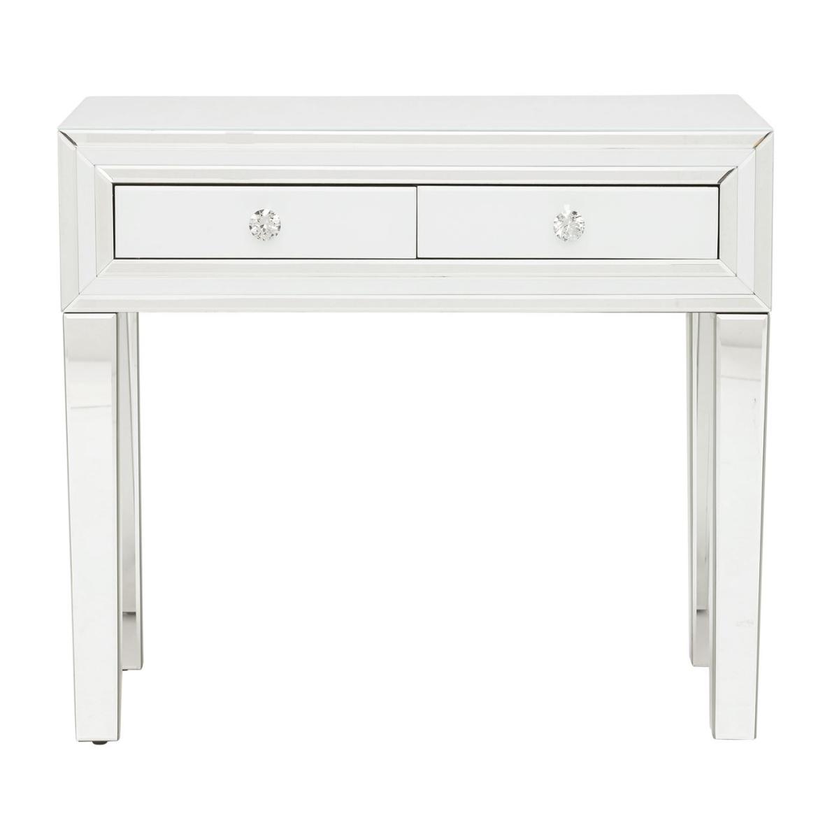 Krystal 2 Drawer Dressing Table, White Glass | Barker & Stonehouse – image 2