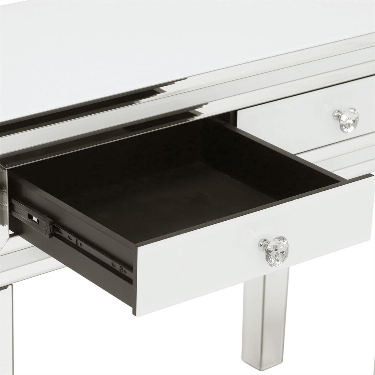 Krystal 2 Drawer Dressing Table, White Glass | Barker & Stonehouse – image 4