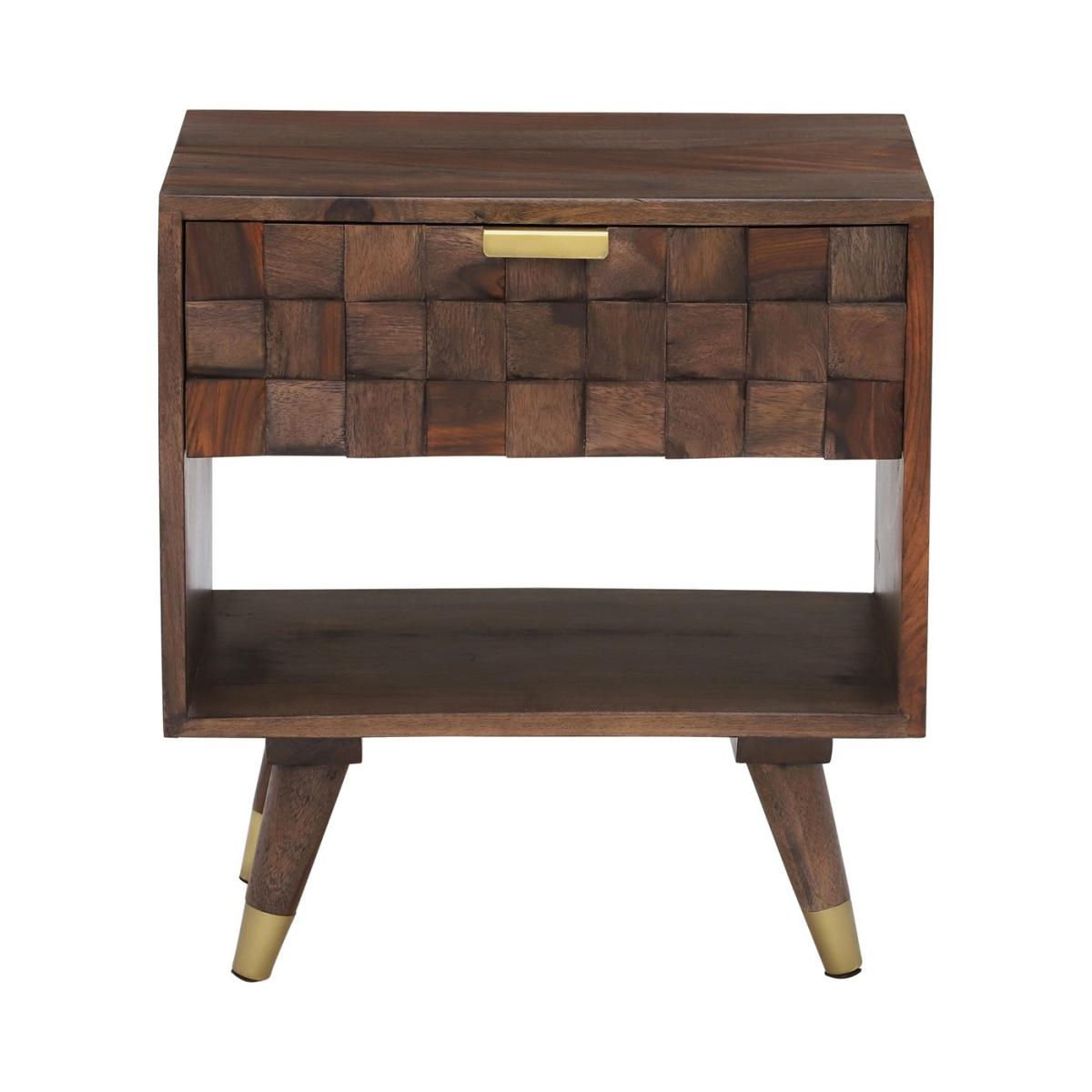 Kora 1 Drawer Side Table, Brown Wood | Barker & Stonehouse – image 2
