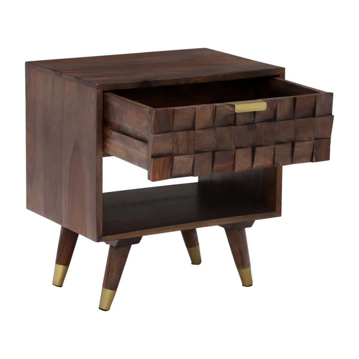 Kora 1 Drawer Side Table, Brown Wood | Barker & Stonehouse – image 3
