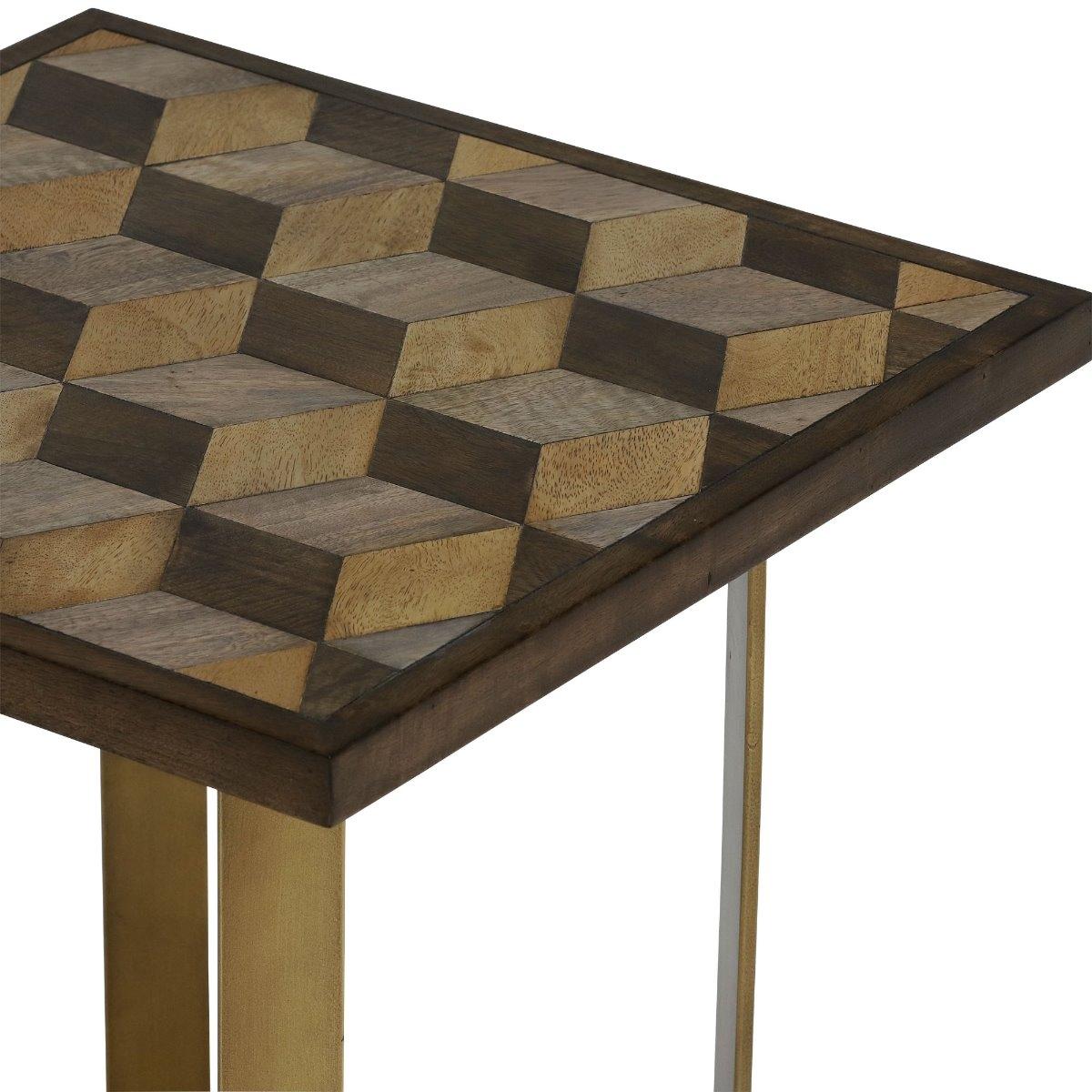 Facet Lamp Table, Brown Mango Wood | Barker & Stonehouse – image 5