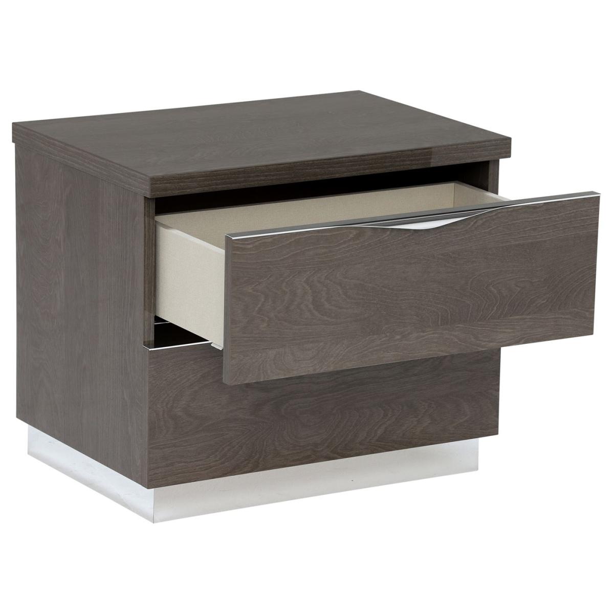 Lutyen Small Bedside Table, Taupe Wood | Barker & Stonehouse – image 3