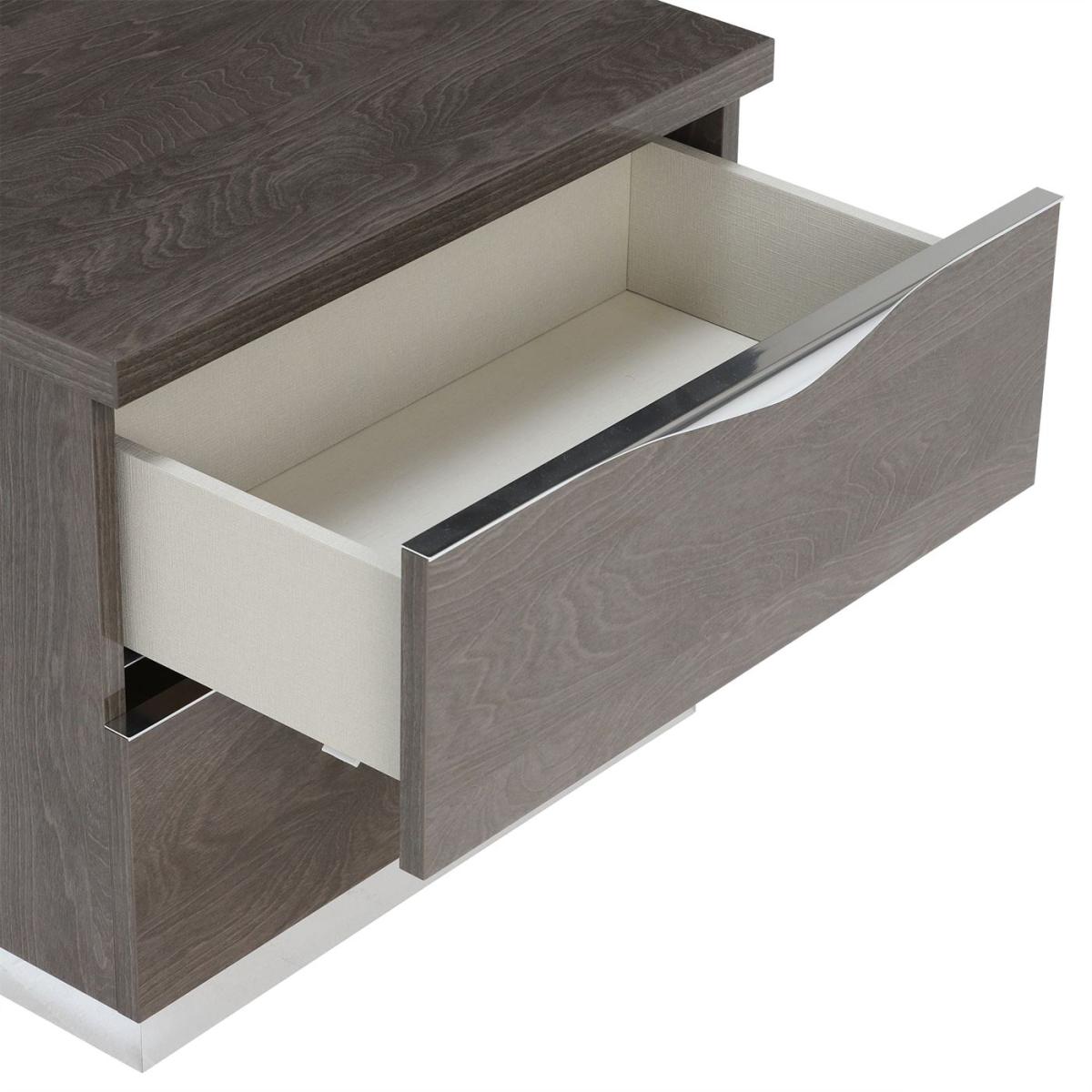 Lutyen Small Bedside Table, Taupe Wood | Barker & Stonehouse – image 4