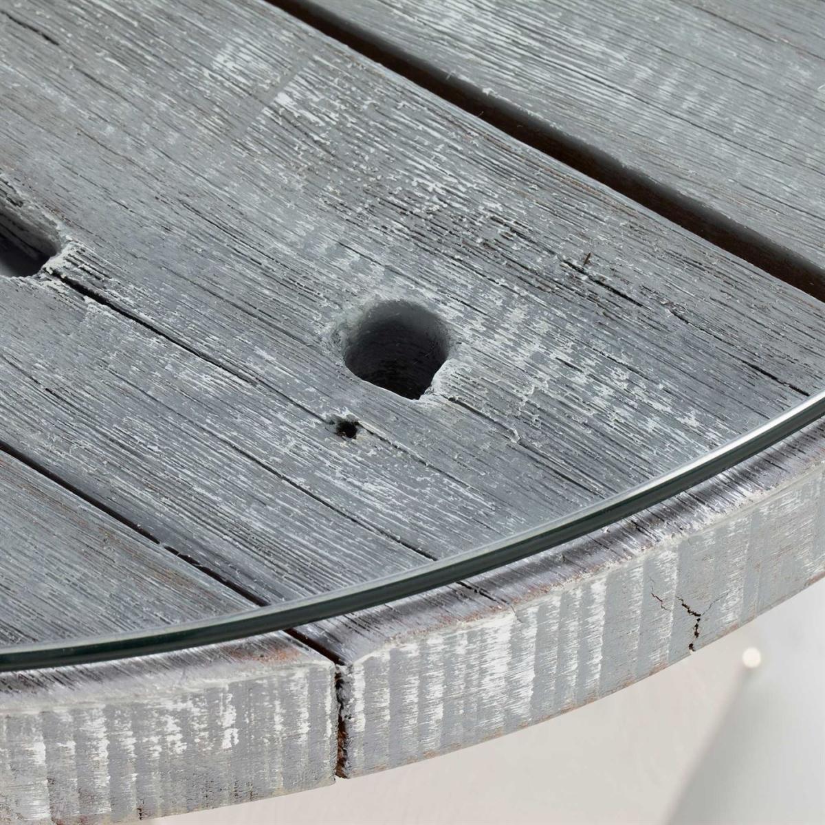 Caspian Promesse Reclaimed Wood Round Side Table, Grey | Barker & Stonehouse – image 3