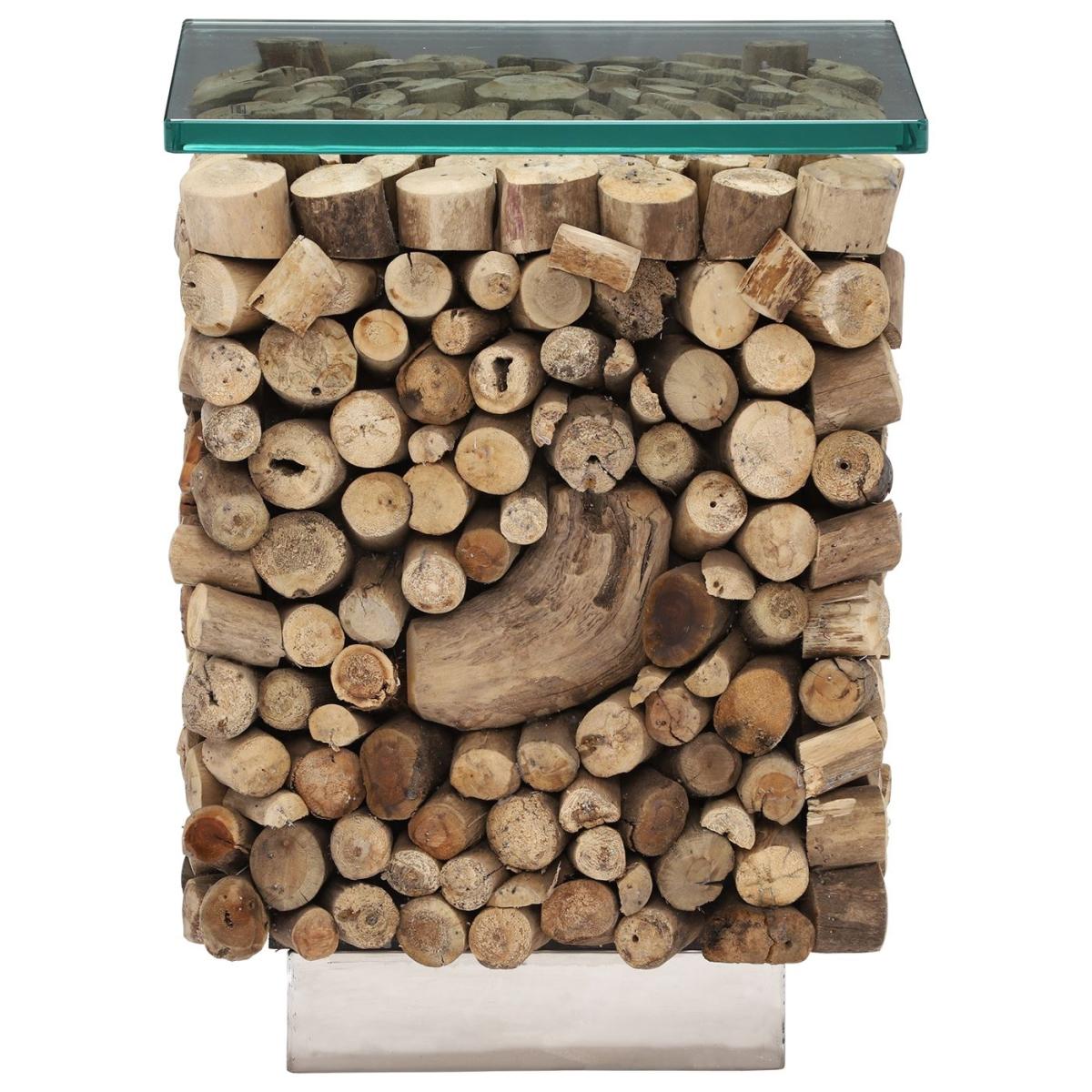 Caspian Solace Natural Driftwood & Glass Sidetable | Barker & Stonehouse – image 2