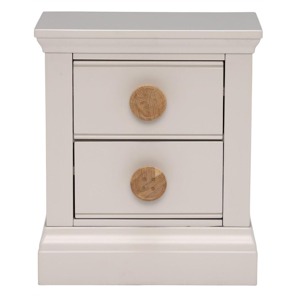 Buttons 2 Drawer Sidetable, Grey Wood | Barker & Stonehouse – image 2