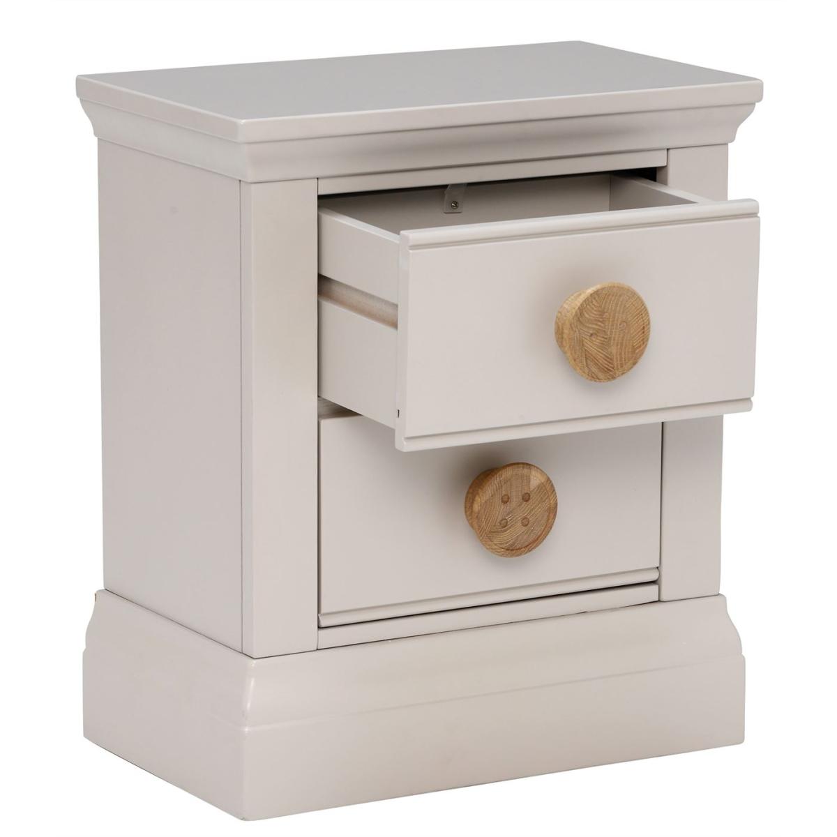 Buttons 2 Drawer Sidetable, Grey Wood | Barker & Stonehouse – image 3