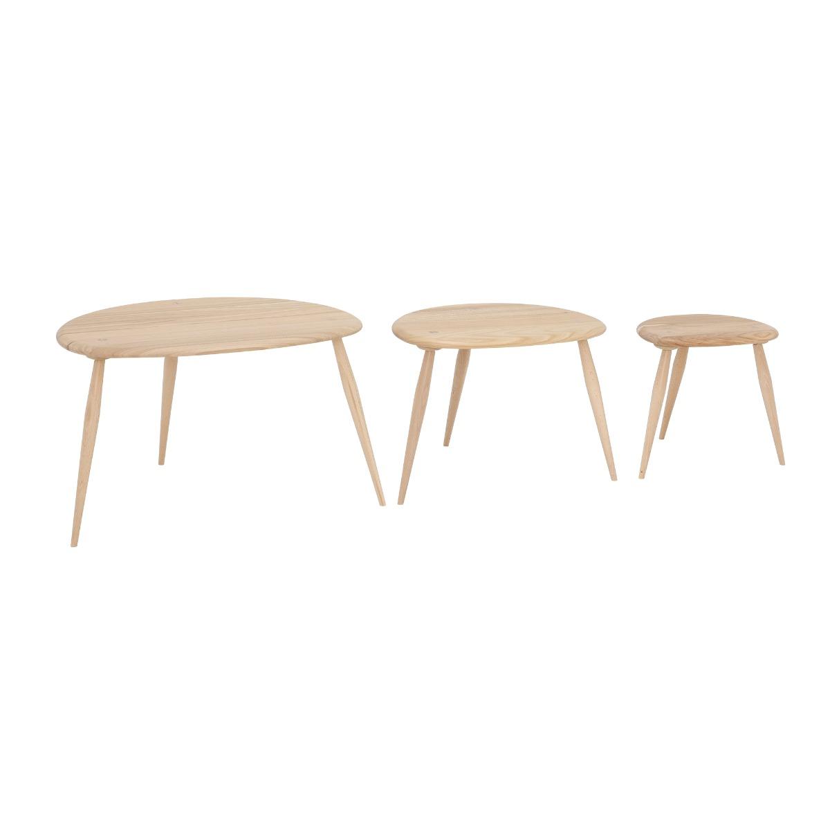 Ercol Collection Pebble Nest of Tables, Neutral Wood | Ercol – image 6