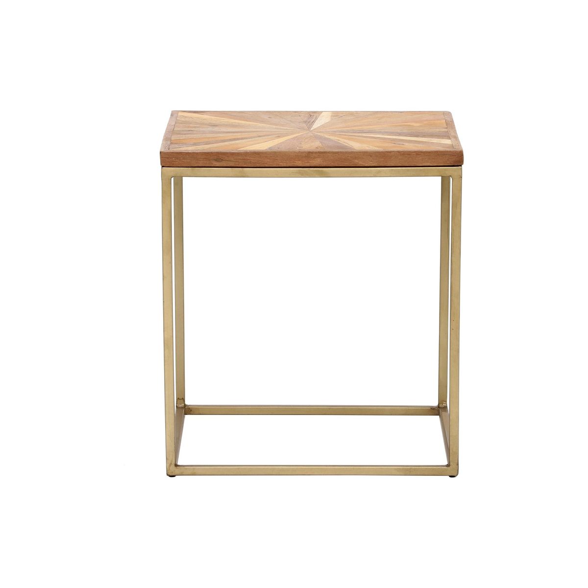 Jupiter Side Table, Wood Top With Antique Brass Leg – image 2