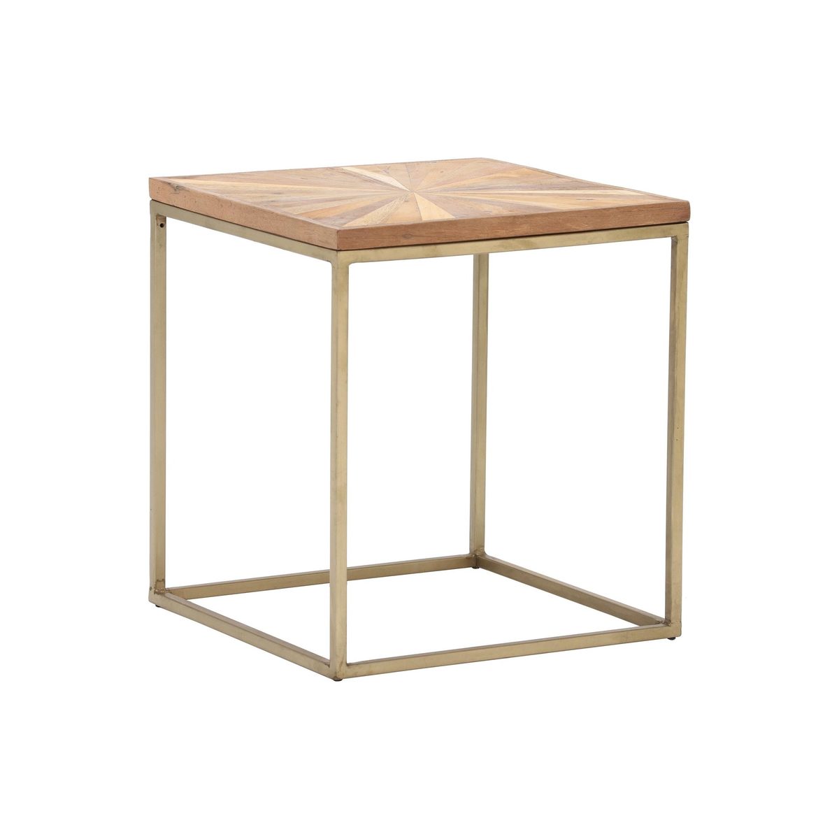 Jupiter Side Table, Wood Top With Antique Brass Leg – image 1