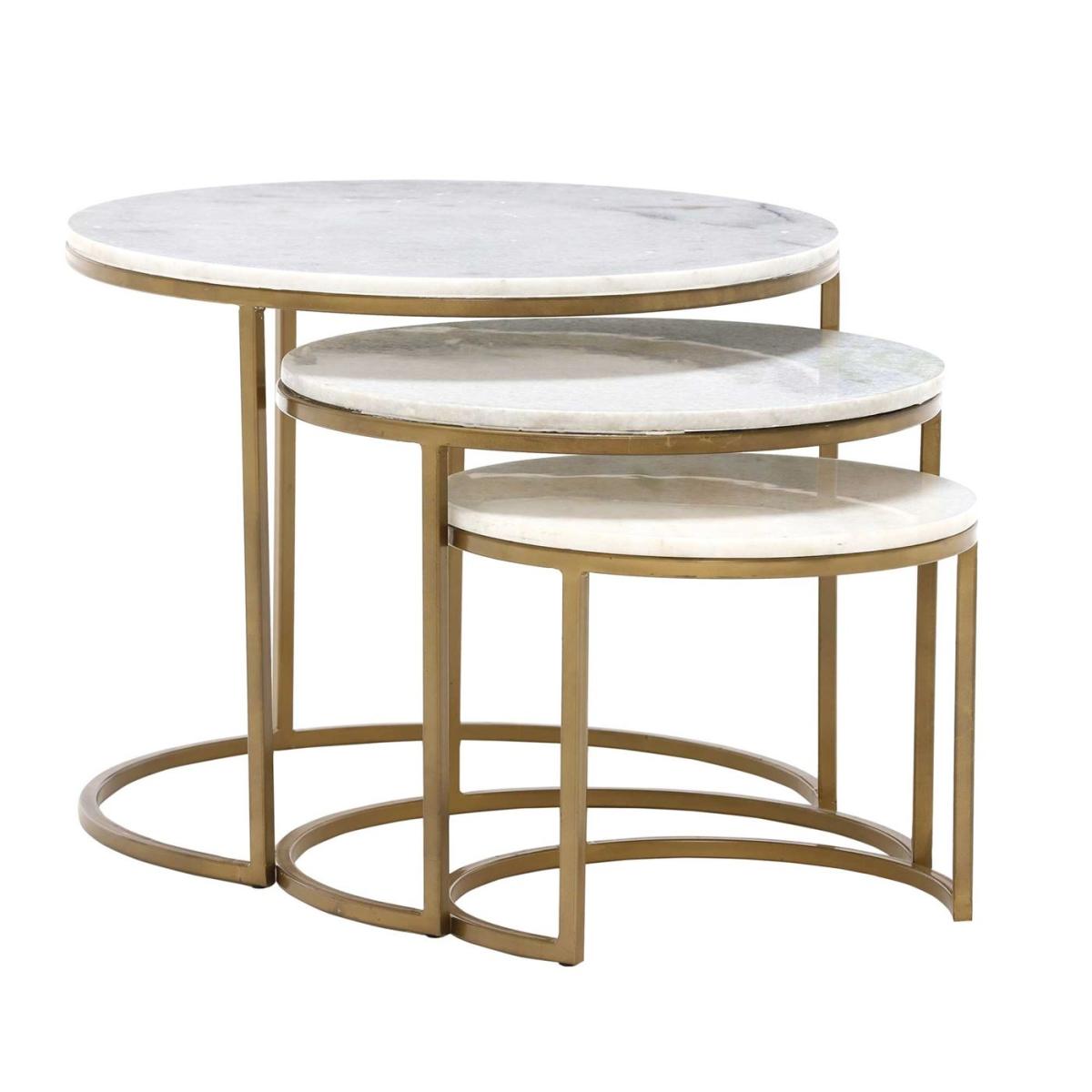 Gower Marble Set Of Tables, White | Barker & Stonehouse – image 3