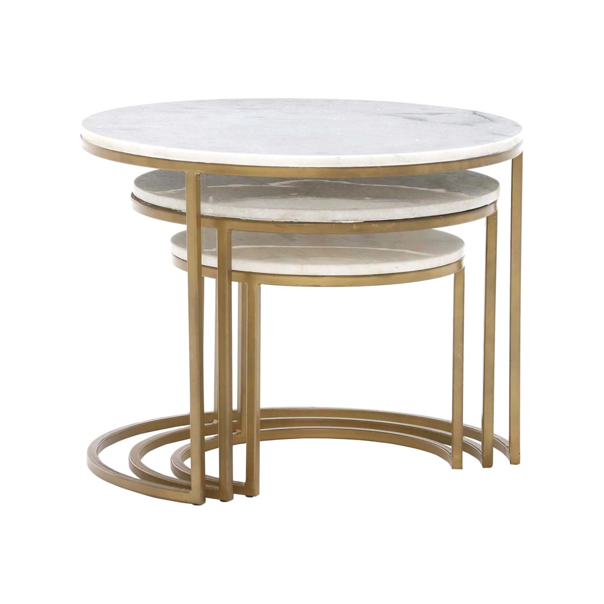 Gower Marble Set Of Tables, White | Barker & Stonehouse – image 1