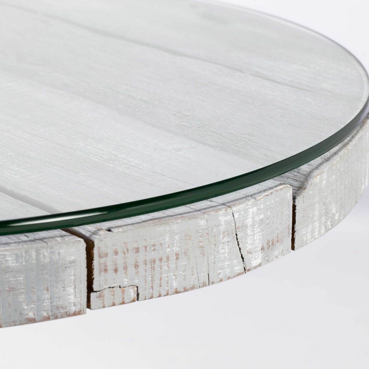 Caspian Promesse Reclaimed Wood Round Side Table – image 2