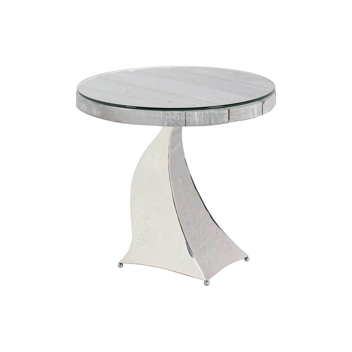 Caspian Promesse Reclaimed Wood Round Side Table – image 1