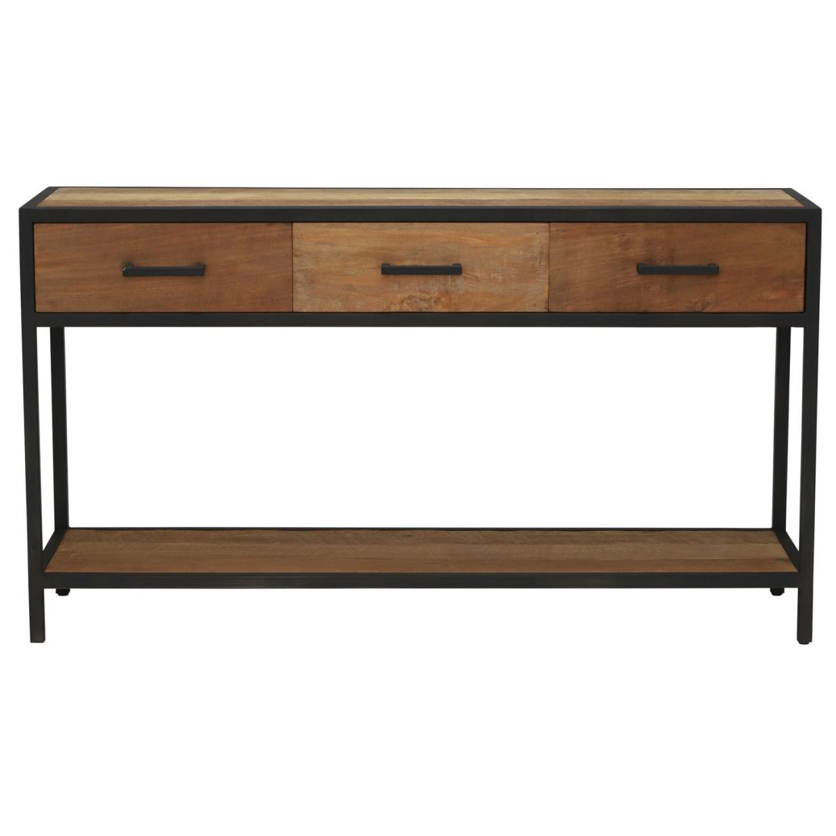 Segara 3 Drawer Console Table, Brown Wood | Barker & Stonehouse – image 2