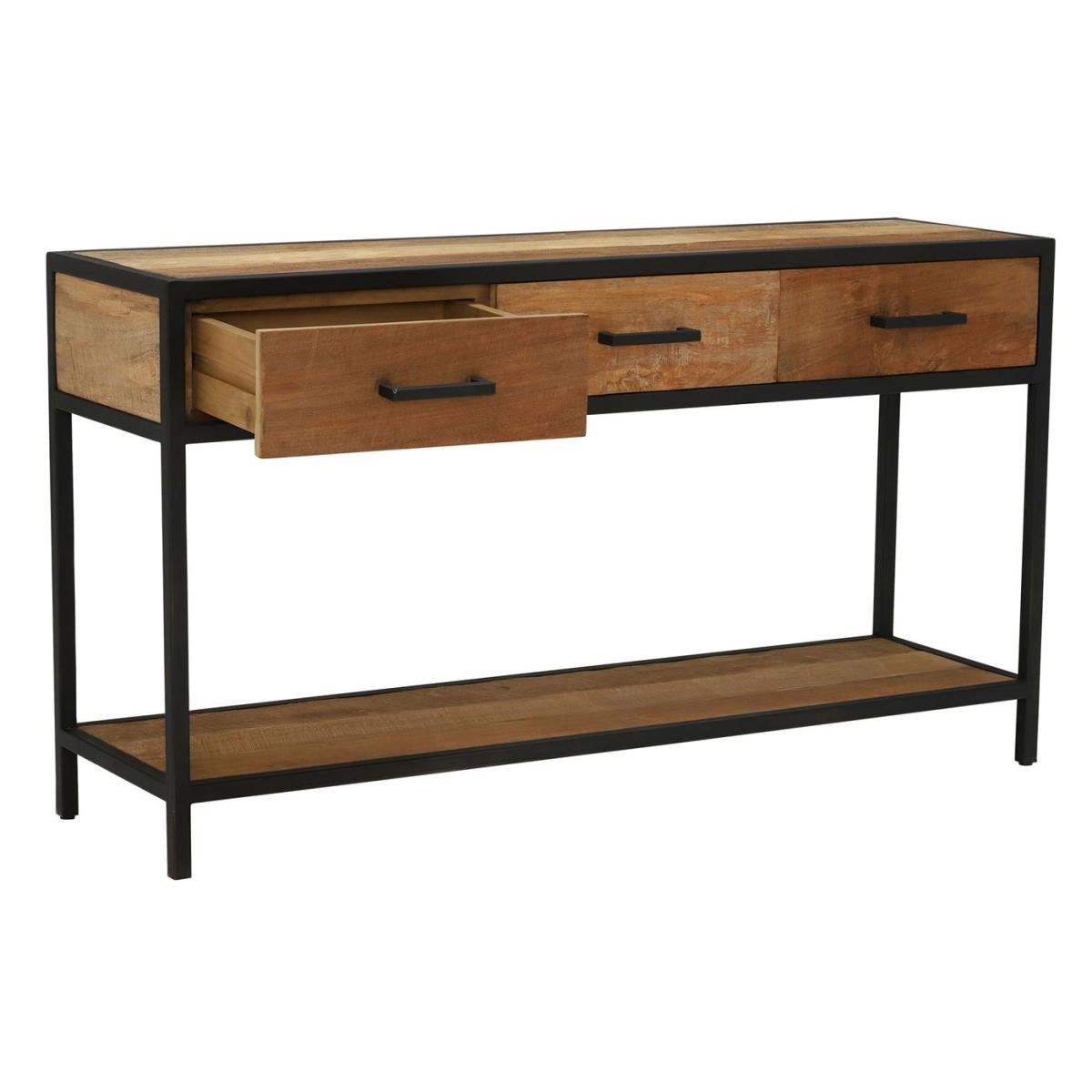 Segara 3 Drawer Console Table, Brown Wood | Barker & Stonehouse – image 3