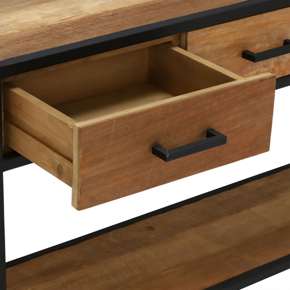 Segara 3 Drawer Console Table, Brown Wood | Barker & Stonehouse – image 4