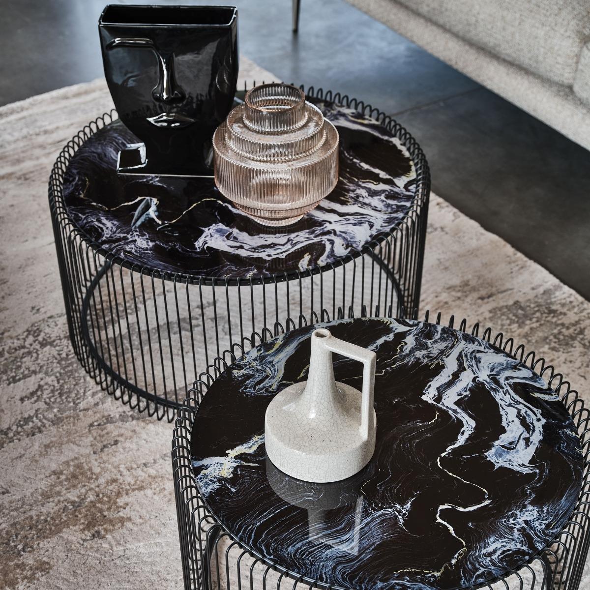 Saturn Set of 2 Tables, Black Glass | Barker & Stonehouse – image 2