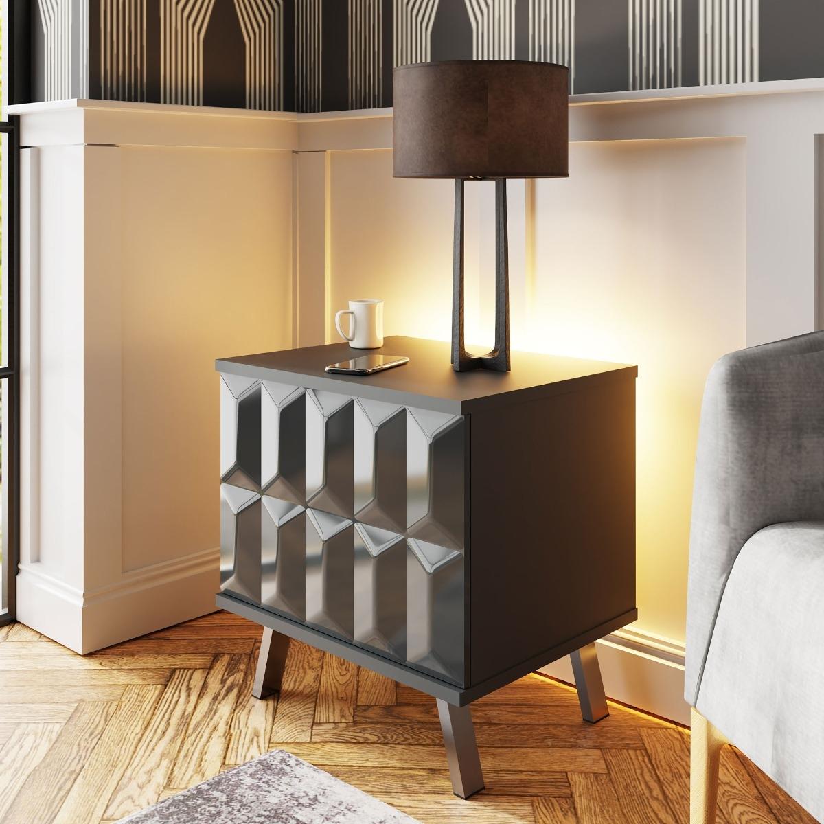 Elevate Intelligent Lamp Table, Grey Gloss | Barker & Stonehouse – image 2