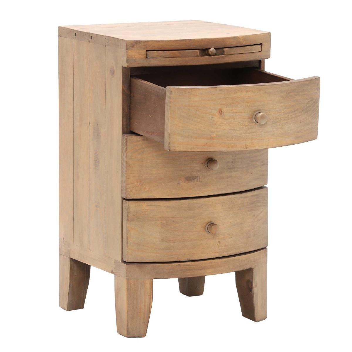 Lewes Reclaimed Wood 3 Drawer Bedside Table, Brown | Barker & Stonehouse – image 4